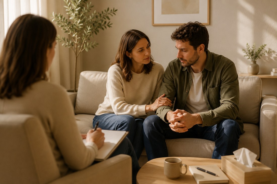 Pareja en una sesión de terapia